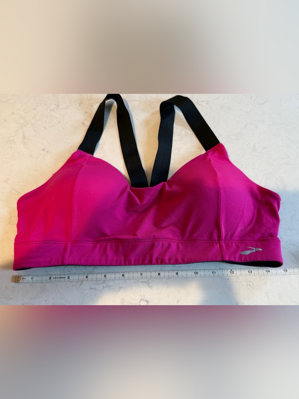 Brooks Womens Hot Pink Sports Bra with Black Straps